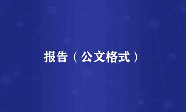 报告（公文格式）