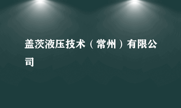 盖茨液压技术（常州）有限公司