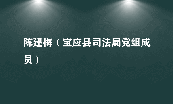 陈建梅（宝应县司法局党组成员）