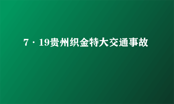 7·19贵州织金特大交通事故