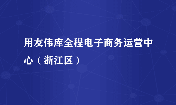 用友伟库全程电子商务运营中心（浙江区）