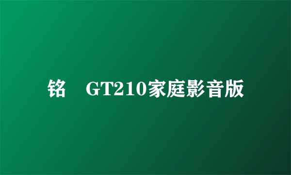 铭瑄GT210家庭影音版