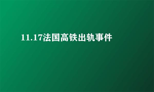 11.17法国高铁出轨事件