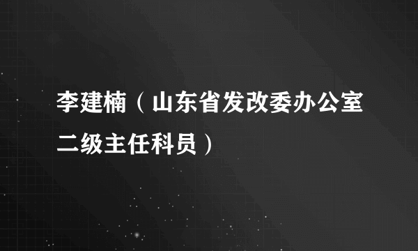 李建楠（山东省发改委办公室二级主任科员）