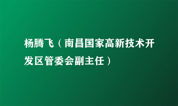 杨腾飞（南昌国家高新技术开发区管委会副主任）