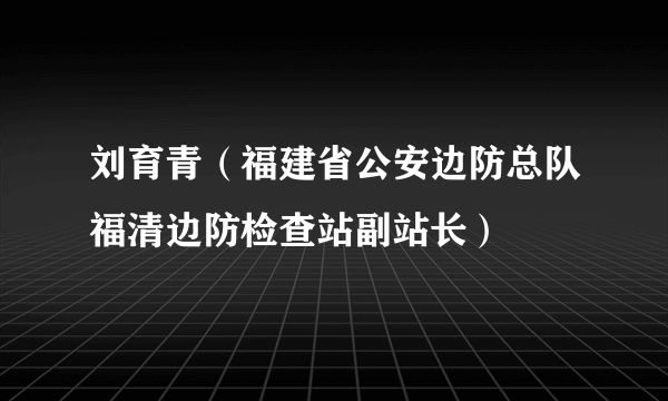 刘育青（福建省公安边防总队福清边防检查站副站长）