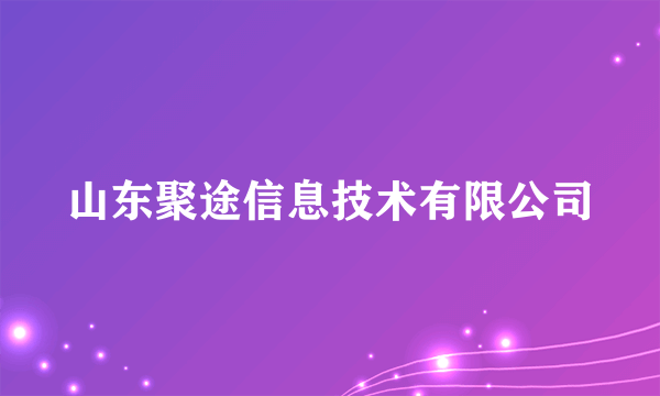 山东聚途信息技术有限公司