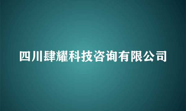 四川肆耀科技咨询有限公司