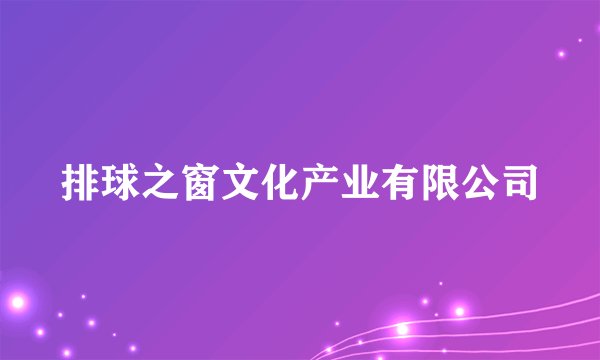 排球之窗文化产业有限公司