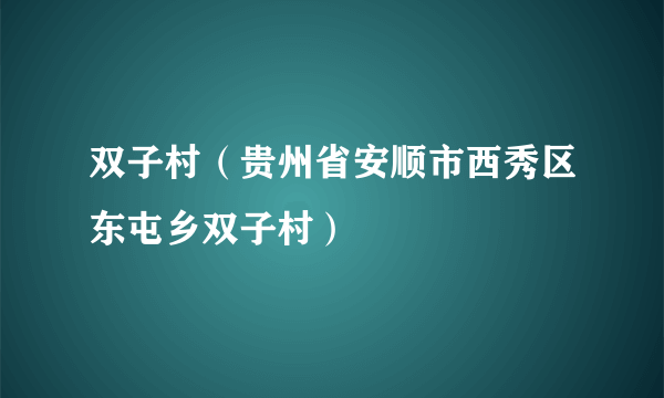 双子村（贵州省安顺市西秀区东屯乡双子村）