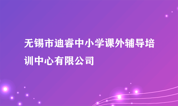 无锡市迪睿中小学课外辅导培训中心有限公司