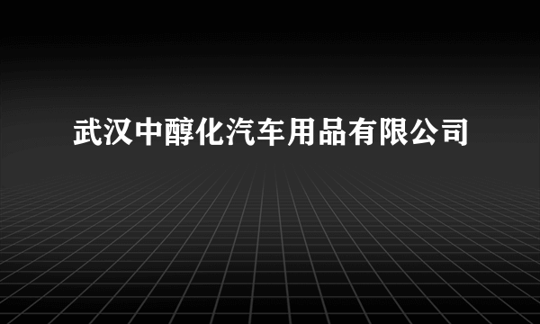 武汉中醇化汽车用品有限公司