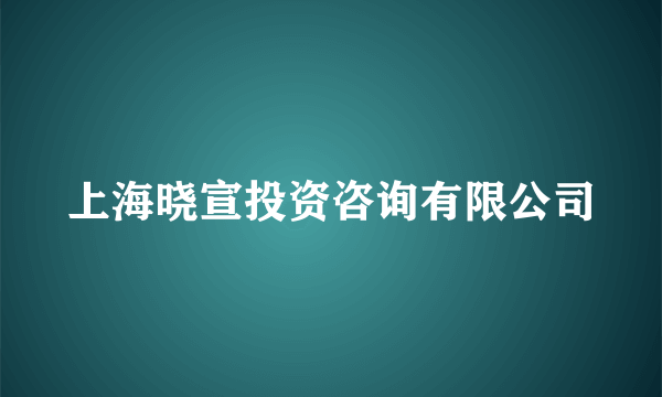 上海晓宣投资咨询有限公司