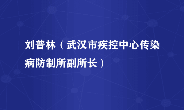 刘普林（武汉市疾控中心传染病防制所副所长）