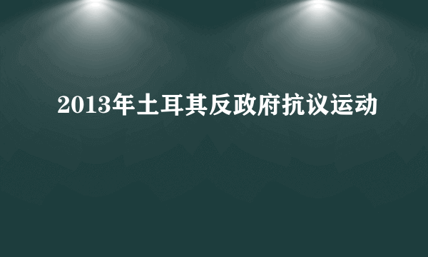 2013年土耳其反政府抗议运动