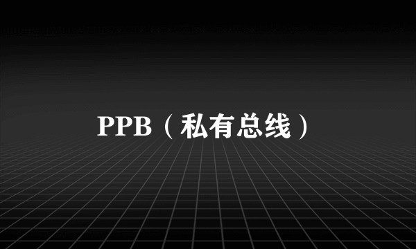 PPB（私有总线）