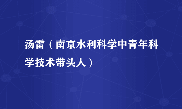 汤雷（南京水利科学中青年科学技术带头人）