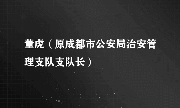 董虎（原成都市公安局治安管理支队支队长）