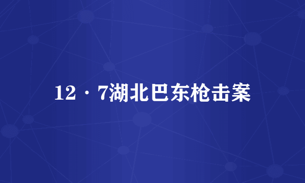 12·7湖北巴东枪击案