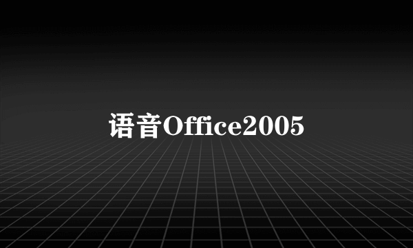 语音Office2005