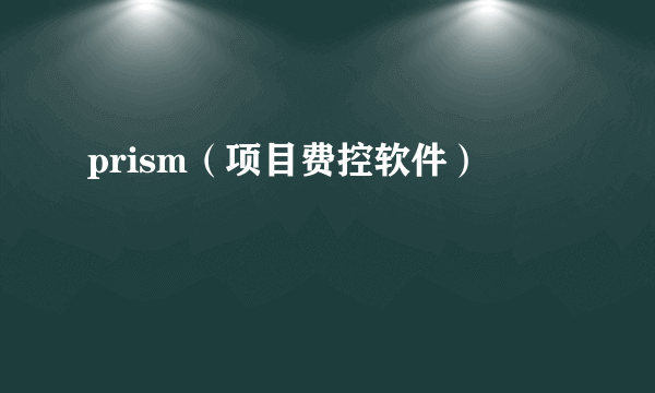 prism（项目费控软件）