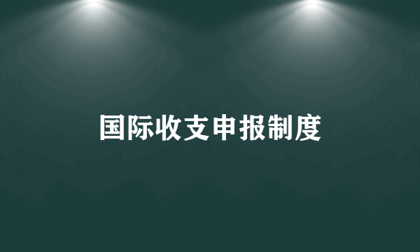 国际收支申报制度