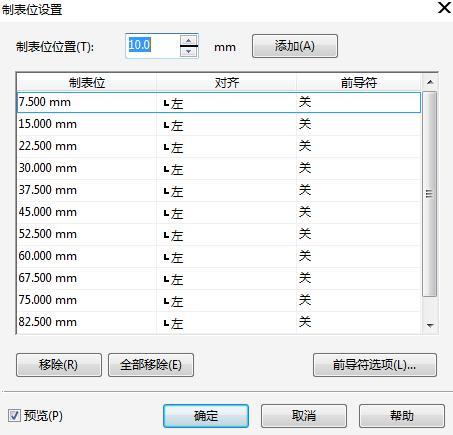 制表位