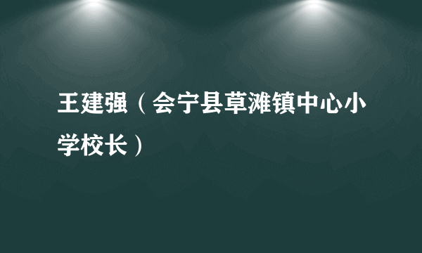 王建强（会宁县草滩镇中心小学校长）