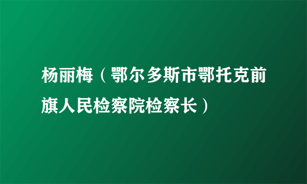 杨丽梅（鄂尔多斯市鄂托克前旗人民检察院检察长）