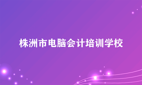 株洲市电脑会计培训学校