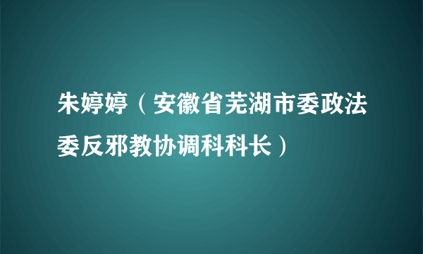 朱婷婷（安徽省芜湖市委政法委反邪教协调科科长）