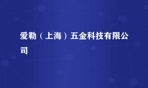 爱勒（上海）五金科技有限公司