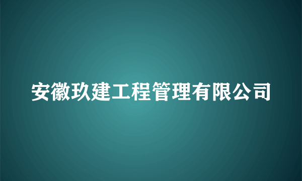 安徽玖建工程管理有限公司