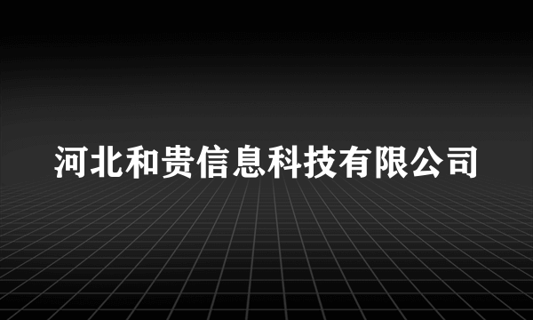 河北和贵信息科技有限公司