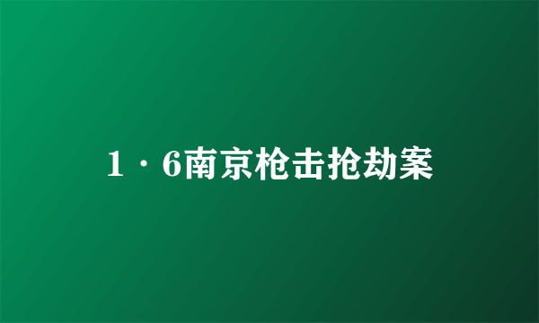 1·6南京枪击抢劫案