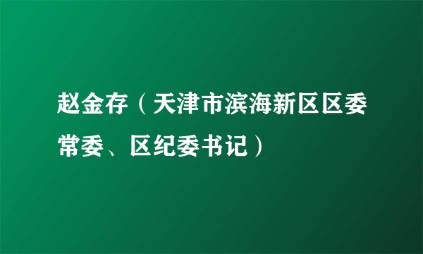 赵金存（天津市滨海新区区委常委、区纪委书记）