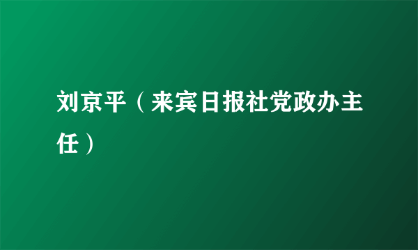 刘京平（来宾日报社党政办主任）