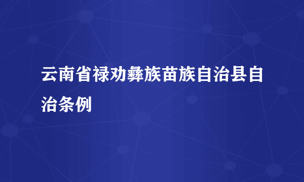 云南省禄劝彝族苗族自治县自治条例