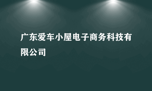 广东爱车小屋电子商务科技有限公司