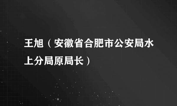 王旭（安徽省合肥市公安局水上分局原局长）