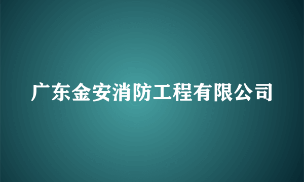 广东金安消防工程有限公司