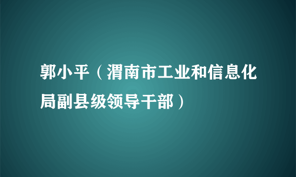 郭小平（渭南市工业和信息化局副县级领导干部）