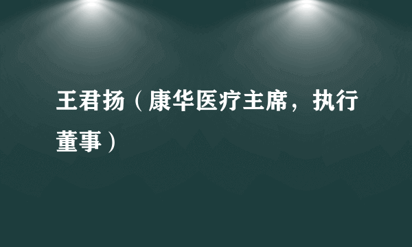 王君扬（康华医疗主席，执行董事）