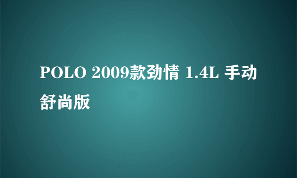 POLO 2009款劲情 1.4L 手动舒尚版