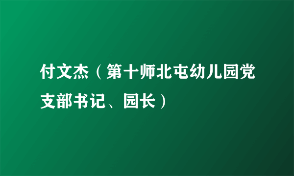 付文杰（第十师北屯幼儿园党支部书记、园长）