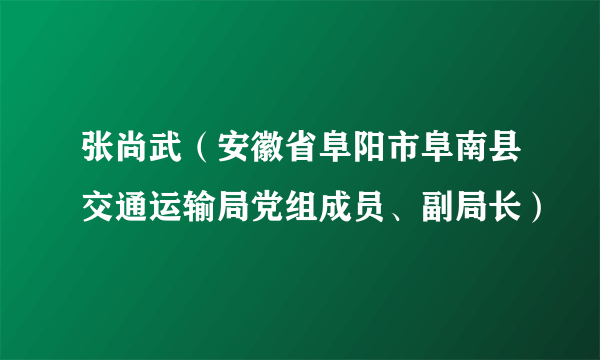 张尚武（安徽省阜阳市阜南县交通运输局党组成员、副局长）