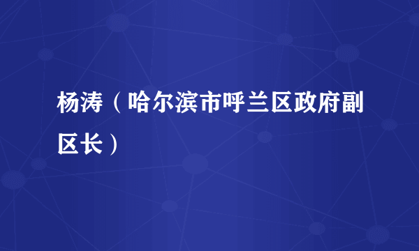 杨涛（哈尔滨市呼兰区政府副区长）