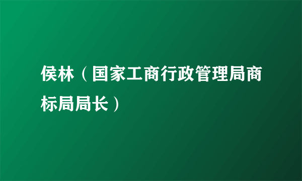 侯林（国家工商行政管理局商标局局长）