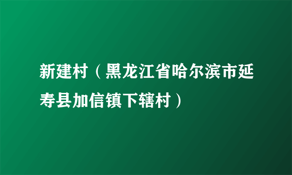 新建村（黑龙江省哈尔滨市延寿县加信镇下辖村）