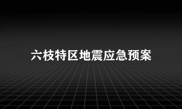 六枝特区地震应急预案